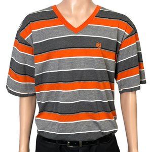 Vintage Phat Farm Men's 3XL Short Sleeve Orange Gray Stripe Polo Shirt 3X‎ XXL